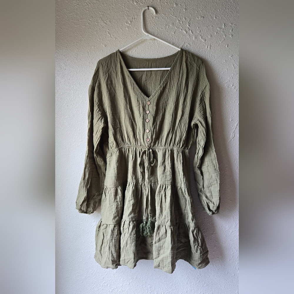 🌻NWT, Cupshe, Olive Green Women's Dress, Sz. L - Picture 3 of 6